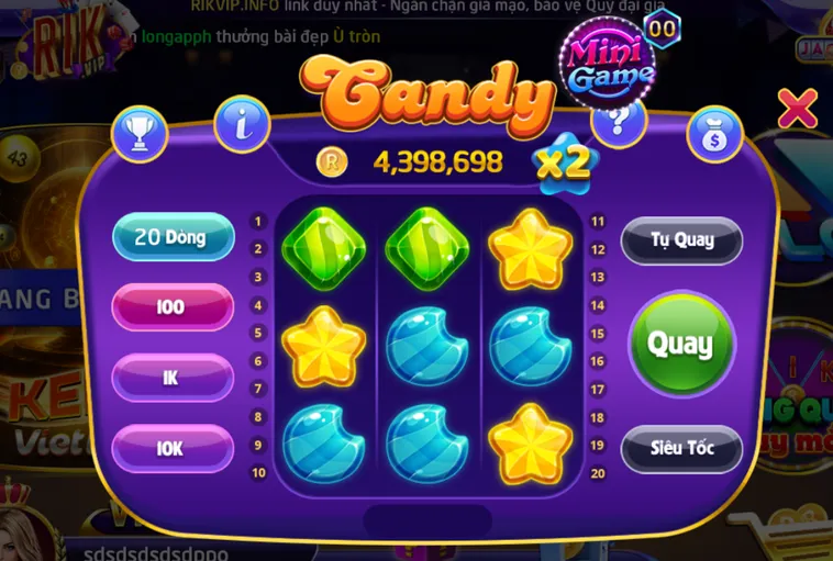 Chinh Phục Thế Giới Ngọt Ngào Cùng Minigame Candy Tại RikVip Đầy Hấp Dẫn