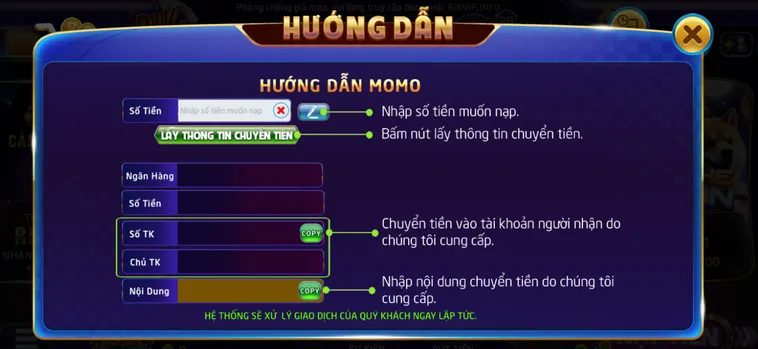 Hướng Dẫn Nạp Tiền Qua Ví MoMo Tại RikVip An Toàn Siêu Tốc Để Chinh Phục Mọi Sảnh Cược