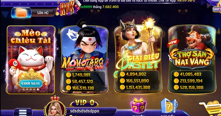 Nổ Hũ RikVip Siêu Phẩm Cá Cược Đẳng Cấp Với Cơ Hội Làm Giàu Cực Nhanh