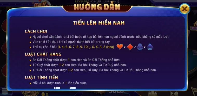 Trải Nghiệm Đỉnh Cao Tiến Lên Miền Nam Tại RikVip Với Tỷ Lệ Thắng Cực Cao